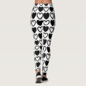 Leggings Coeurs noir et blanc (Dos)