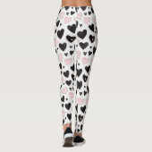 Leggings Cœurs Noirs Roses (Dos)