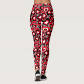 Leggings Coeurs, noirs, rouges et blancs. (Dos)