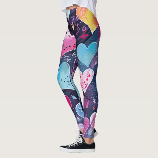 Leggings Coeurs pastel (Gauche)