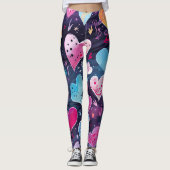 Leggings Coeurs pastel (Devant)