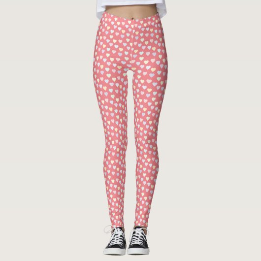 Leggings Coeurs Pastel minuscules (Devant)