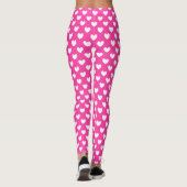 Leggings Coeurs polka blanc sur rose fuchsia (Dos)