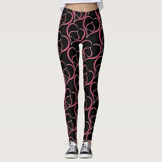 Leggings Coeurs pourpres (Devant)