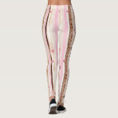 Leggings Cœurs rayés rose marron chocolat (Dos)