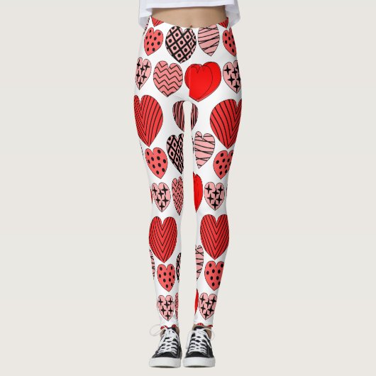 Leggings Coeurs répétitifs (Devant)
