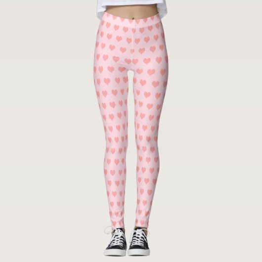 Leggings Coeurs roses (Devant)