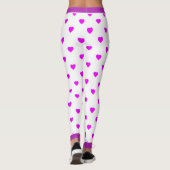 Leggings Coeurs roses amusants sur blanc (Dos)
