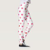 Leggings Coeurs roses et rouges de jour de Valentines (Droite)