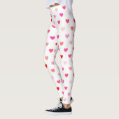 Leggings Coeurs roses et rouges de jour de Valentines (Gauche)