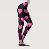 Leggings Coeurs roses Jambes noires - Love Dersign (Droite)