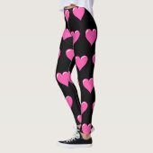 Leggings Coeurs roses Jambes noires - Love Dersign (Gauche)
