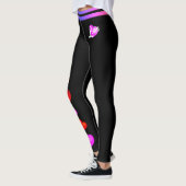 Leggings Coeurs rouge blanc et rose (modifiable) (Gauche)