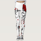 Leggings Coeurs rouges (Devant)