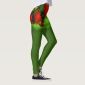 Leggings Coeurs rouges Lime vert Moderne Art Abstrait fract (Droite)