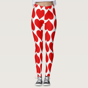 Leggings Coeurs rouges Motif, Romantique, Amour