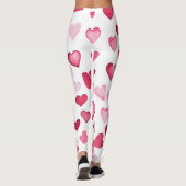Leggings Coeurs rouges roses Valentines Motif (Dos)
