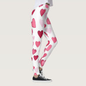 Leggings Coeurs rouges roses Valentines Motif (Droite)