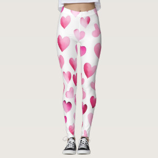 Leggings Coeurs rouges roses Valentines Motif