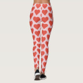 Leggings Coeurs rouges sur les guêtres roses (Dos)