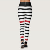 Leggings Coeurs rouges sur noir et blanc (Dos)