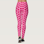 Leggings Coeurs satinés - Pastel et Fuchsia rose (Dos)