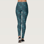 Leggings Coeurs turquoises (Dos)