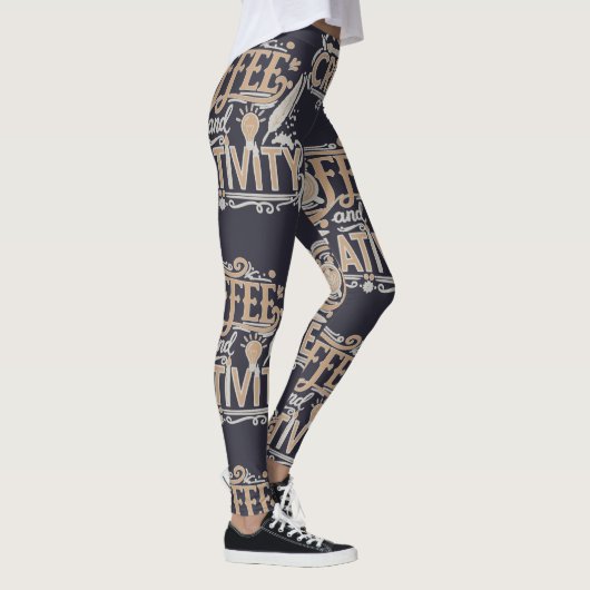 Leggings Coffee and Creativity Typography (Droite)