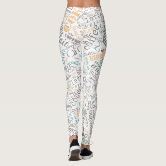 Leggings Coffee Word Cloud Turquoise ID283 (Dos)