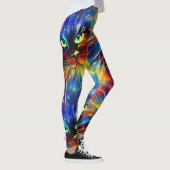 Leggings Cohésif Abstrait Exquis Cat Splashes Simples (Droite)