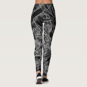 Leggings Coins de carrés, lignes grises sur arrière - plan  (Dos)