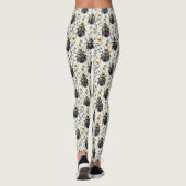 Leggings Coléoptère Bleu Botanique Or Blanc (Dos)