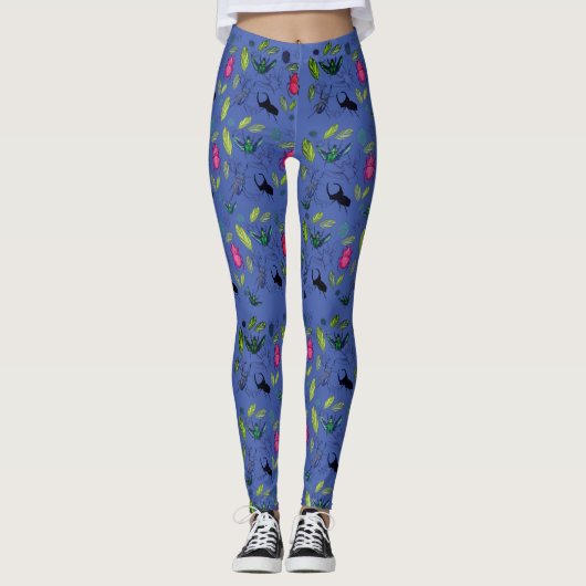 Leggings Coléoptères mignons Art d'insectes (Devant)