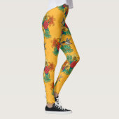 Leggings Colibris et bouquet tropical en jaune (Droite)