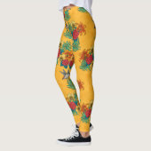 Leggings Colibris et bouquet tropical en jaune (Gauche)