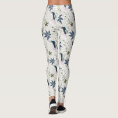 Leggings Colibris et fleurs blanches. (Dos)