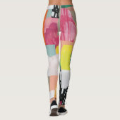 Leggings Collage art, moderne coloré abstrait. (Dos)