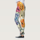 Leggings Collage d'art mixte botanique vibrant (Gauche)