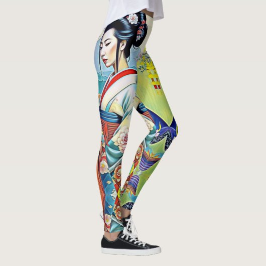LEGGINGS COLLAGE DE CONCEPTEUR DE PRINTEMPS ASIATIQUE (Droite)