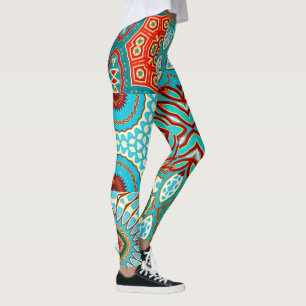 LEGGINGS COLLAGE DE DESIGNER BLEU WAVE