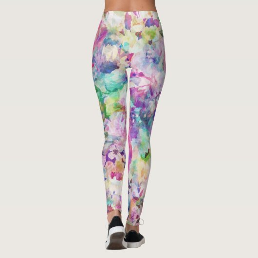 Leggings Collage de fleurs colorées (Dos)