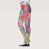 Leggings Collage de fleurs d'été aquarelle (Gauche)