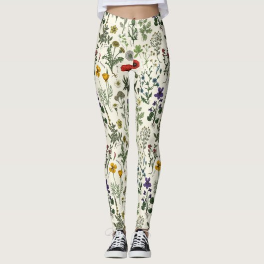 Leggings Collage de fleurs sauvages (Devant)