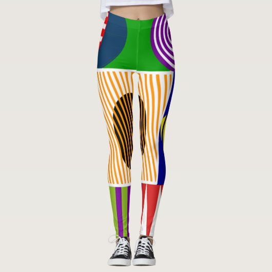 Leggings Collage de forme Bauhaus (Devant)