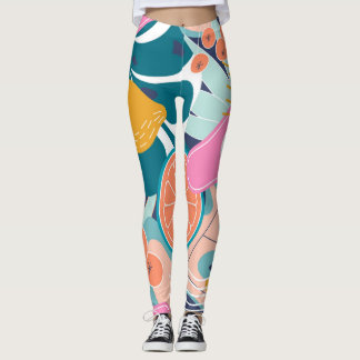 Leggings Collage de jungle exotique et moderne.