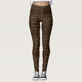 Leggings Collage de Motif de patchwork Brown Houndstooth Pl (Devant)