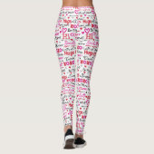 Leggings Collage de mots de la Saint-Valentin (Dos)