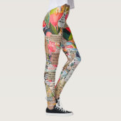 Leggings Collage de papier floral Médias mixtes (Droite)