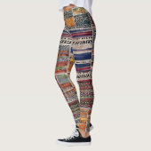 Leggings Collage de patchwork : motif de courtepointe mixte (Gauche)