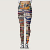Leggings Collage de patchwork : motif de courtepointe mixte (Devant)